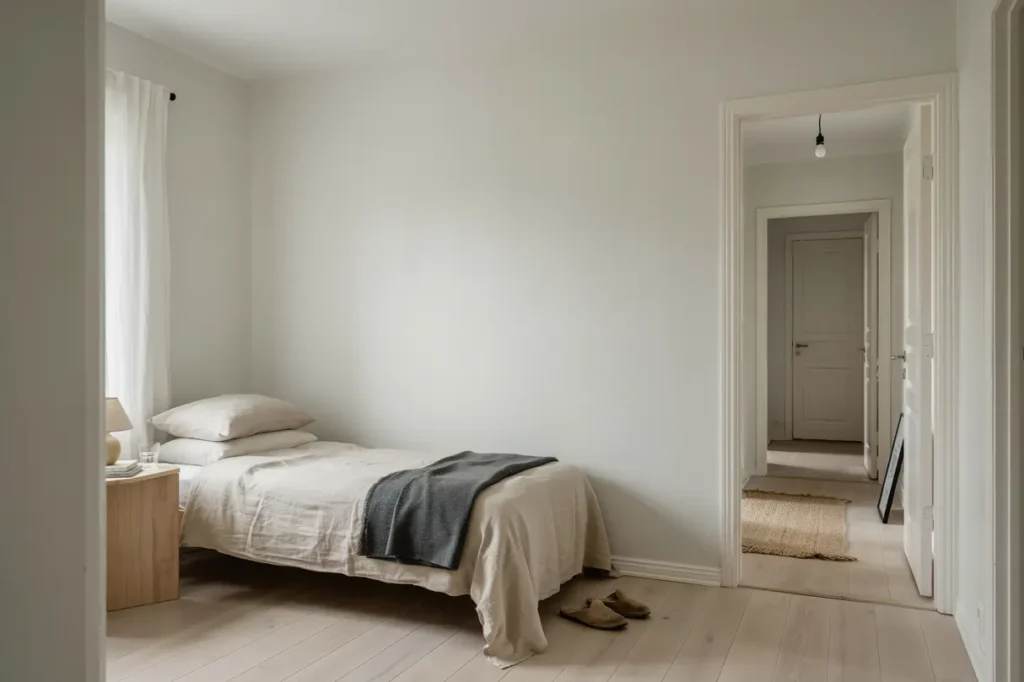 omm lning av sovrum och hall i bostadsr tt i flogsta